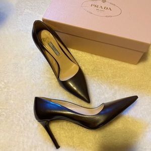 Prada chrome heels